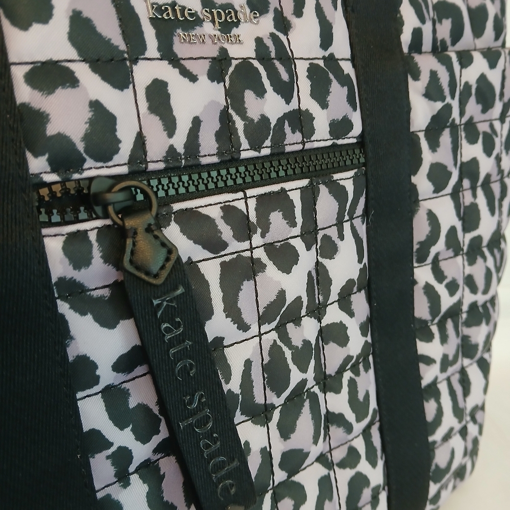 Sold Kate Spade Camden Quilted Nylon Satchel Tote Leopard - Picture 6 of 14